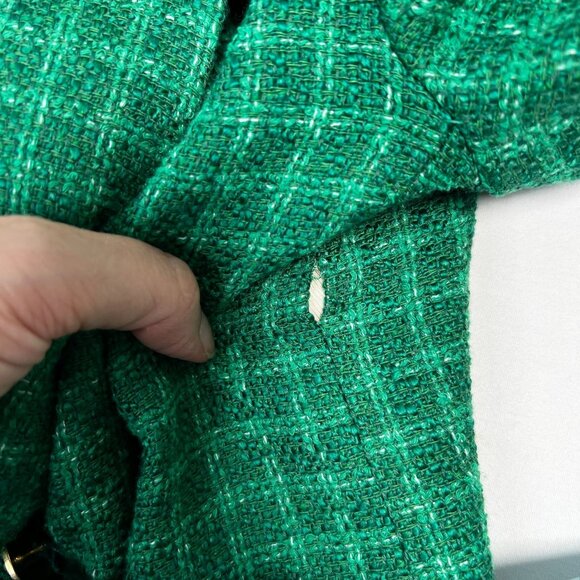 Zara Textured Double Breasted Blazer Coat Jacket Gold Button Green Plaid Large - Picture 14 of 16